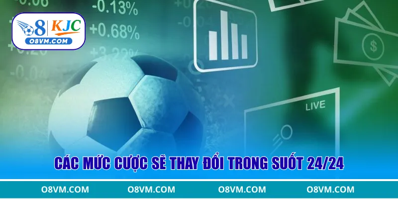 Các mức cược sẽ thay đổi trong suốt 24/24